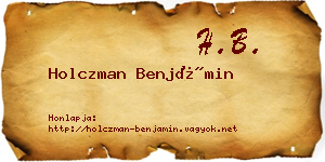 Holczman Benjámin névjegykártya
